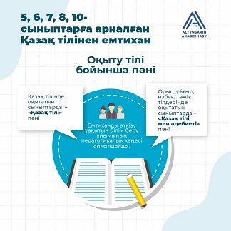 5,6,7,8,10- сынып оқушыларына арналған "Қазақ тілі мен әдебиеті" пәнінен аралық аттестаттау емтиханы